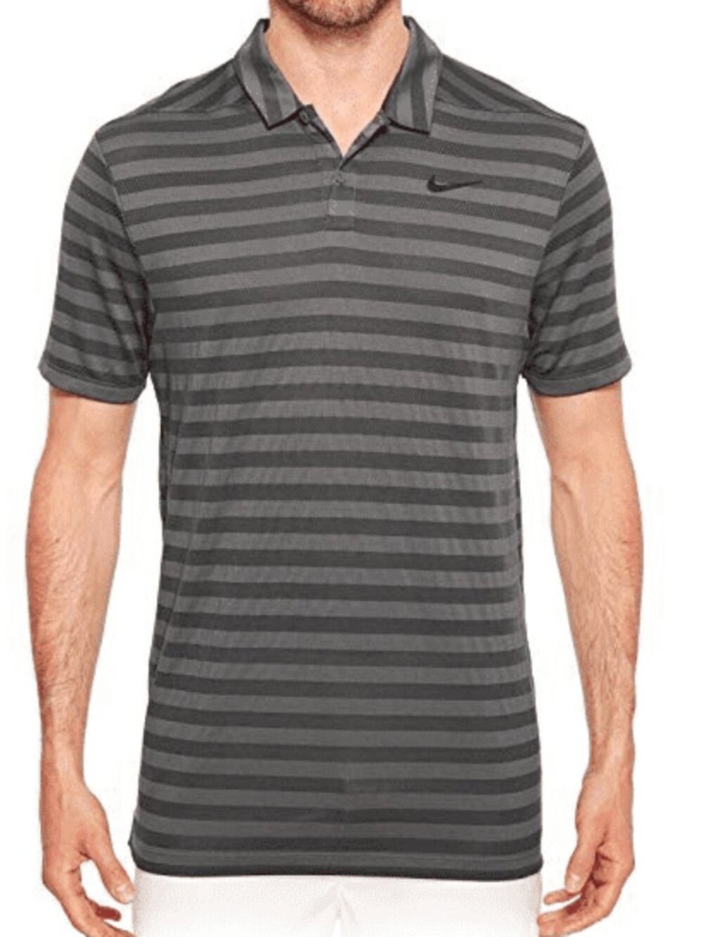 Nike Golf Dri-FIT Polo Shirt Men's Large Gray Black